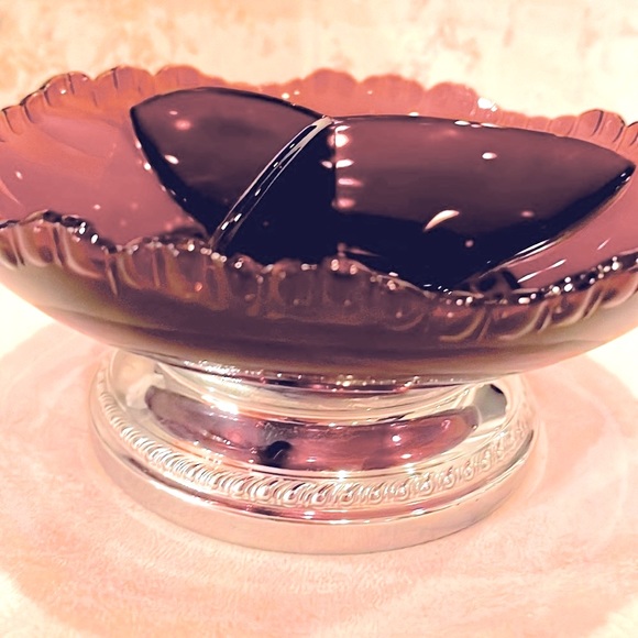 Farber Bros Krome Kraft 3 Part Amethyst Divided Dish Vintage Excellent Condition - Picture 8 of 8